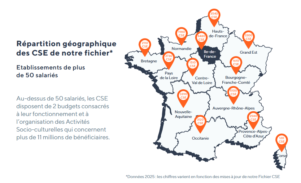 Les CSE en carte : répartition géographique des CSE de notre Fichier national des CSE