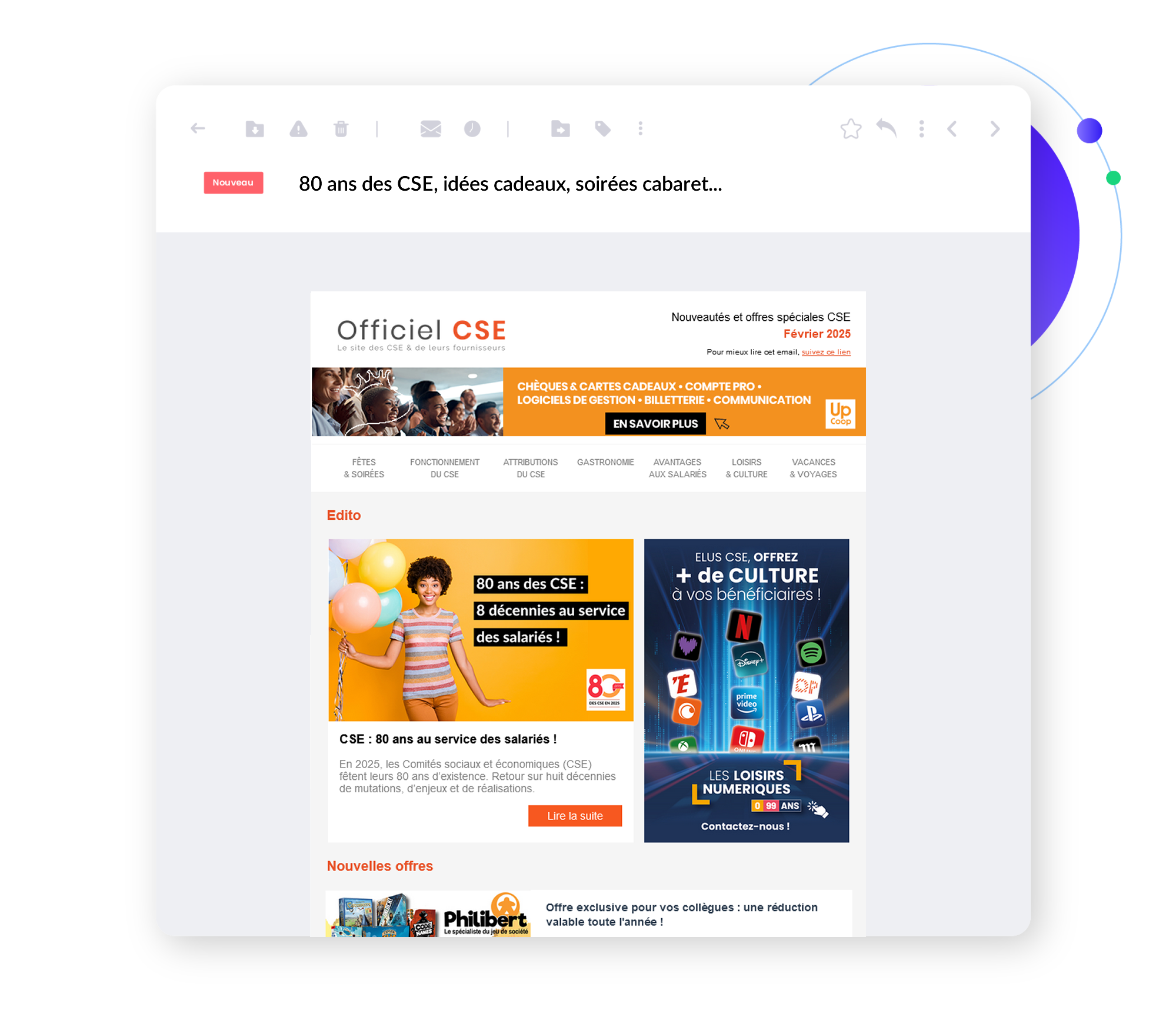 Exemple de campagne Emailing CSE par Officiel CSE