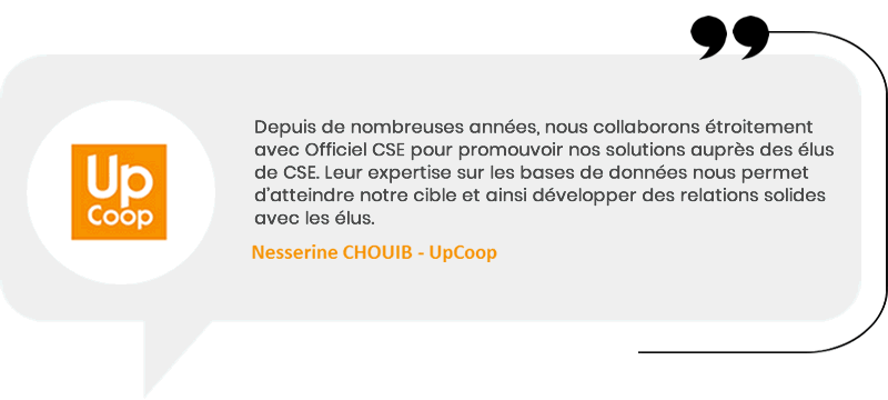 Témoignages clients Officiel CSE : Axa, Leclerc, Maison Colibri, Edenred, UpCoop, Swizy utilisent les solutions d'Officiel CSE pour contacter les Ã©lus de CSE